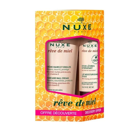 Nuxe Rêve de Miel Hand and Nail Cream with Lip Moisturizing Stick Set