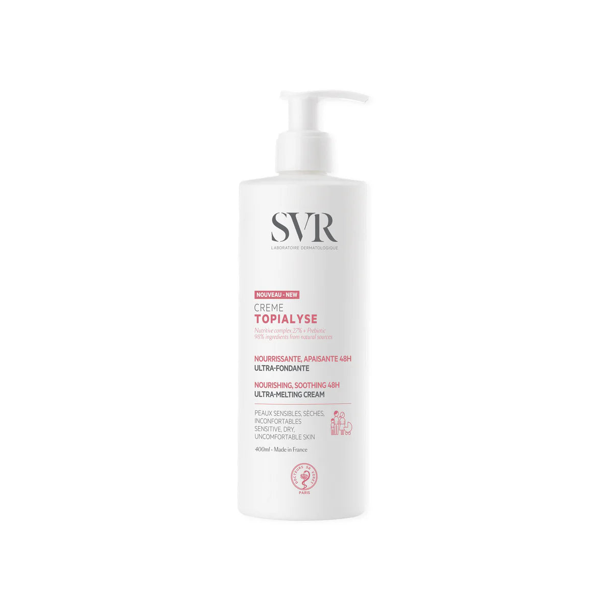 SVR Topialyse Nourishing Soothing Cream 48H - 400ml - FrenchSkinLab