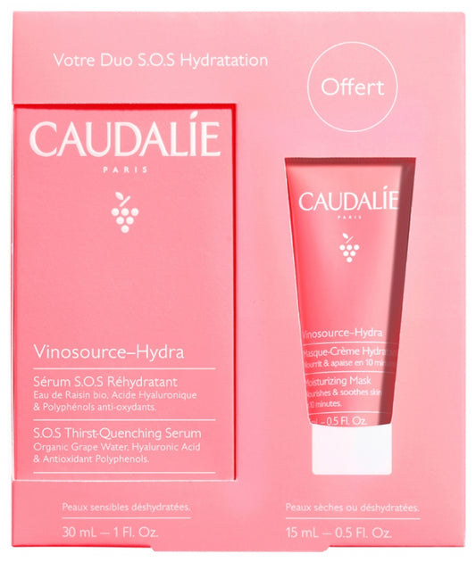 Caudalie Vinosource Hydra S.O.S Rehydrating Serum + Hydrating Mask-Cream
